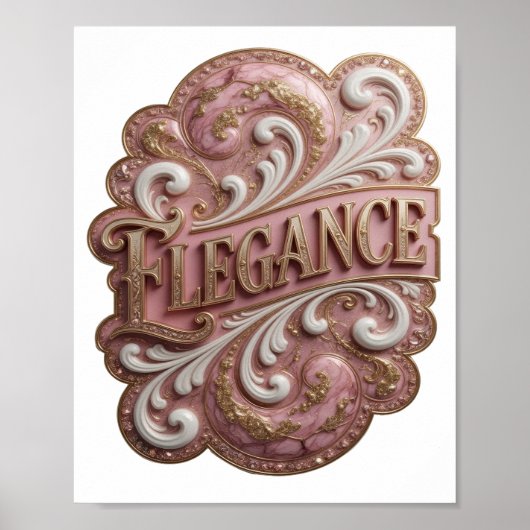 Vibrant Gold ELEGANCE Slogandesign Poster (Vorne)