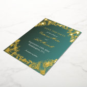 Vibrant Gold Floral Wedding Save The Date Card Folieneinladung (Gedreht)