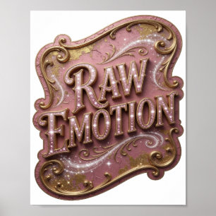 Vibrant Gold RAW EMOTION Grafikdesign Poster