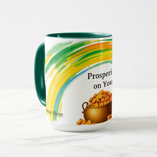 Vibrant Golden Coins St. Patty's Heart Tasse (Vorderseite Links)
