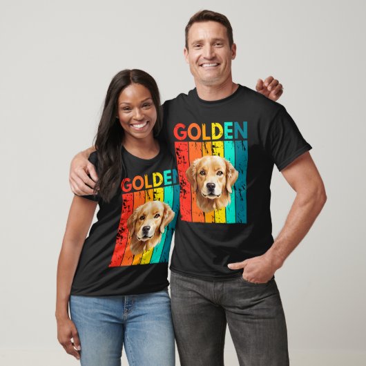 Vibrant Golden Retriever Retro Design T-Shirt (Unisex)