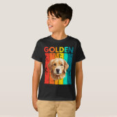 Vibrant Golden Retriever Retro Design T-Shirt (Vorne ganz)