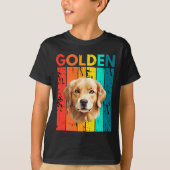 Vibrant Golden Retriever Retro Design T-Shirt (Vorderseite)