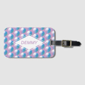 Vibrant gradient circles Geometric Modern Blue. Gepäckanhänger (Vorderseite (Horizontal))