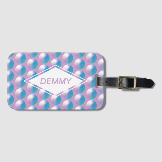 Vibrant gradient circles Geometric Modern Blue. Gepäckanhänger (Vorderseite (Horizontal))