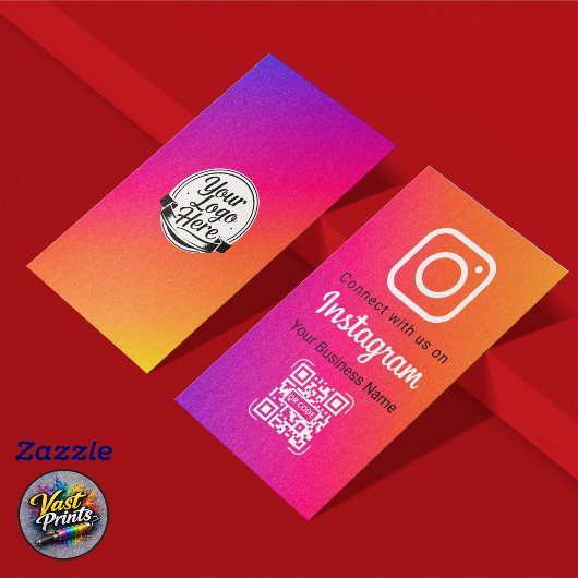 Vibrant Gradient Instagram QR Code Social Media Visitenkarte