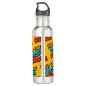 Vibrant Gradient Typographical Create Heroes Edelstahlflasche (Rückseite)