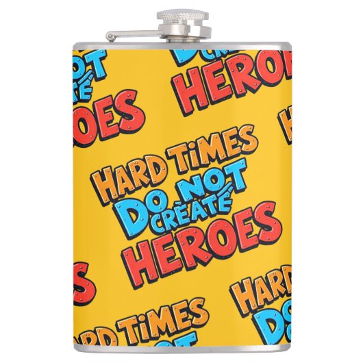 Vibrant Gradient Typographical Create Heroes Flachmann (Vorderseite)