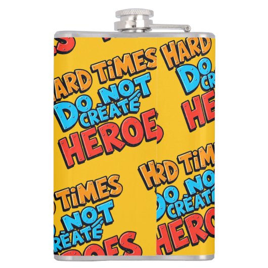 Vibrant Gradient Typographical Create Heroes Flachmann (Rückseite)