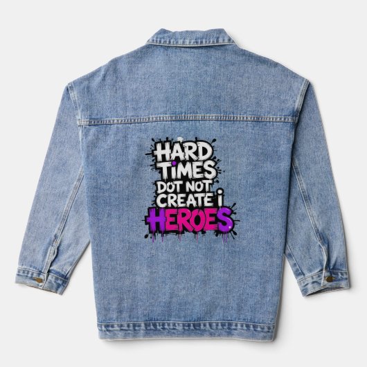 Vibrant Gradient Typographical Create Heroes Jeansjacke (Rückseite)