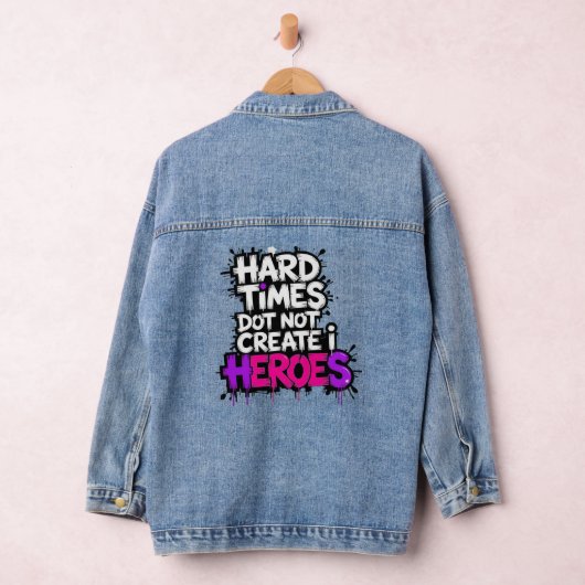 Vibrant Gradient Typographical Create Heroes Jeansjacke (Hangar)