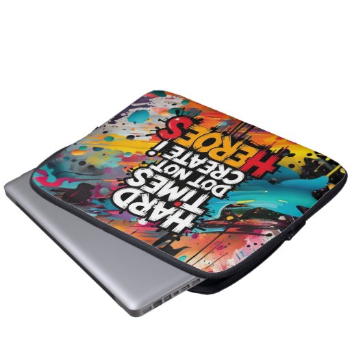 Vibrant Gradient Typographical Create Heroes Laptopschutzhülle (Vorne Knopf)