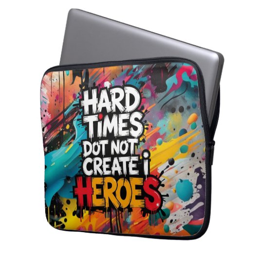 Vibrant Gradient Typographical Create Heroes Laptopschutzhülle (Vorderseite Links)