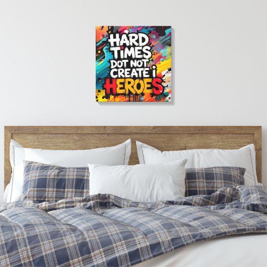 Vibrant Gradient Typographical Create Heroes  Leinwanddruck (Insitu (Schlafzimmer))