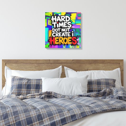 Vibrant Gradient Typographical Create Heroes Leinwanddruck (Insitu (Schlafzimmer))