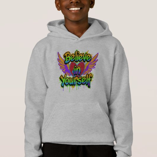 Vibrant Graffiti Believe in Yourself Hoodie (Vorderseite)