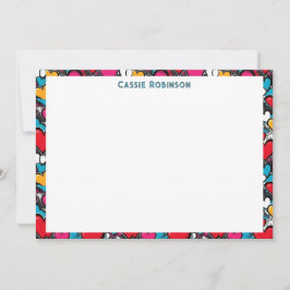 Vibrant Graffiti Hearts Colorful Personalized Mitteilungskarte