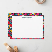 Vibrant Graffiti Hearts Colorful Personalized Mitteilungskarte (Vorderseite/Rückseite Beispiel)