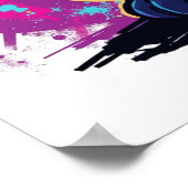 Vibrant Graffiti Street Art Cat Poster (Ecke)