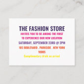 Vibrant Grand Opening Ceremony Card Visitenkarte (Rückseite)