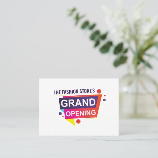 Vibrant Grand Opening Ceremony Card Visitenkarte (Stehend Vorderseite)