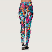 Vibrant Graphic Graffiti Inspiriert Leggings (Rückseite)