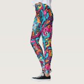 Vibrant Graphic Graffiti Inspiriert Leggings (Links)