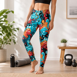 Vibrant Graphic Graffiti Inspiriert Leggings