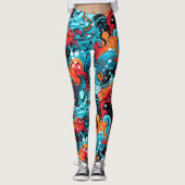 Vibrant Graphic Graffiti Inspiriert Leggings (Vorderseite)
