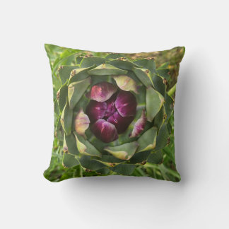 Vibrant Green and Purple Tuscan Artichoke Kissen