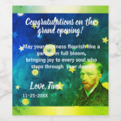 Vibrant Green & Blue Editable VAN GOCH Weinetikett (Einzelnes Label)