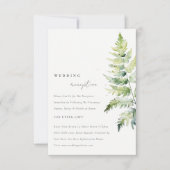 VIBRANT GREEN GOLD WATERCOLOR FERN EMPFANG EINLADUNG (Vorderseite)