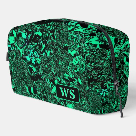 Vibrant Green Monogram Toiletry Bag Waschbeutel (Rechte Ecke)
