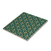 Vibrant Green Pattern with Yellow Flowers & Leaves Fliese (Seite)