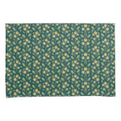 Vibrant Green Pattern with Yellow Flowers & Leaves Kissenbezug (Vorderseite-Rechts)