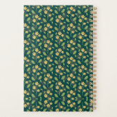 Vibrant Green Pattern with Yellow Flowers & Leaves Planer (Rückseite)