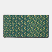 Vibrant Green Pattern with Yellow Flowers & Leaves Schreibtischunterlage (Vorderseite)