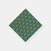 Vibrant Green Pattern with Yellow Flowers & Leaves Serviette (Ecke)