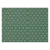 Vibrant Green Pattern with Yellow Flowers & Leaves Tischdecke (Vorderseite (Horizontal))