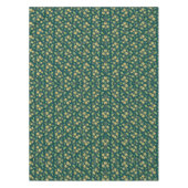 Vibrant Green Pattern with Yellow Flowers & Leaves Tischdecke (Vorderseite)