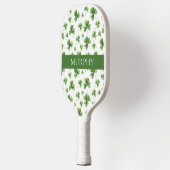 Vibrant Green Shamrocks Watercolor Pattern Name Pickleball Schläger (Links)