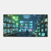 Vibrant Green und Blue High-Tech Hacker's Lair Schreibtischunterlage (Vorderseite)