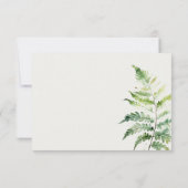 VIBRANT GREEN WATERCOLOR FERN FOLIAGE RSVP CARD KARTE (Rückseite)