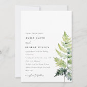 VIBRANT GREEN WATERCOLOR FERN FOLIAGE WEDD EINLADUNG (Vorderseite)