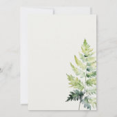 VIBRANT GREEN WATERCOLOR FERN FOLIAGE WEDD EINLADUNG (Rückseite)