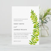 VIBRANT GREEN WATERCOLOR FERN FOLIAGE WEDD EINLADUNG (Stehend Vorderseite)