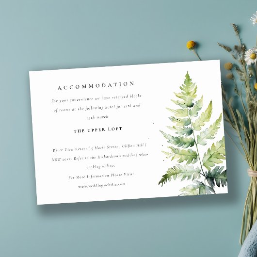 VIBRANT GREEN WATERCOLOR FERN UNTERKUNFT EINLADUNG