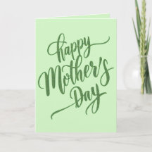 Vibrant Happy Mother's Day Light Green Foto Card