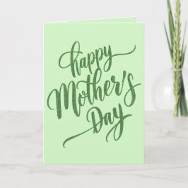 Vibrant Happy Mother's Day Light Green Foto Card Einladung