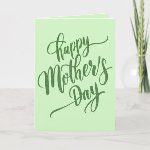 Vibrant Happy Mother's Day Light Green Foto Card Einladung